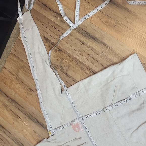 CHAMPION Oatmeal with Pink Cotton Blend Fleece Lined Scuba Hoodie - Picture 11 of 11